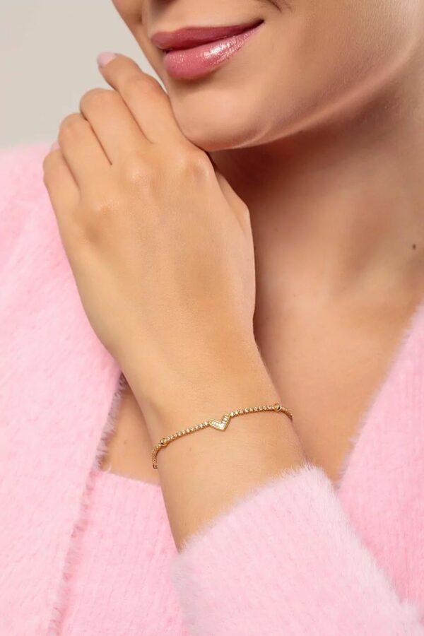 Pulseira Riviera Heart em Baguetes Cravejadas com Zircônias - Imagem 2
