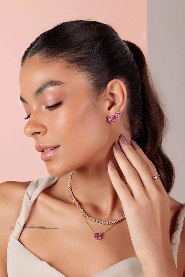 Colar Trevo Pink - Imagem 2