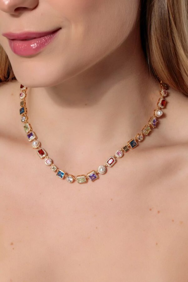 Colar Luxo Colors Cravejado com Zircônias - Imagem 2