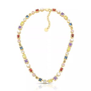 Colar Luxo Colors Cravejado com Zircônias