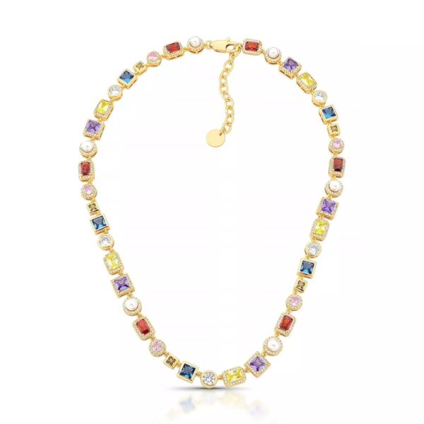 Colar Luxo Colors Cravejado com Zircônias