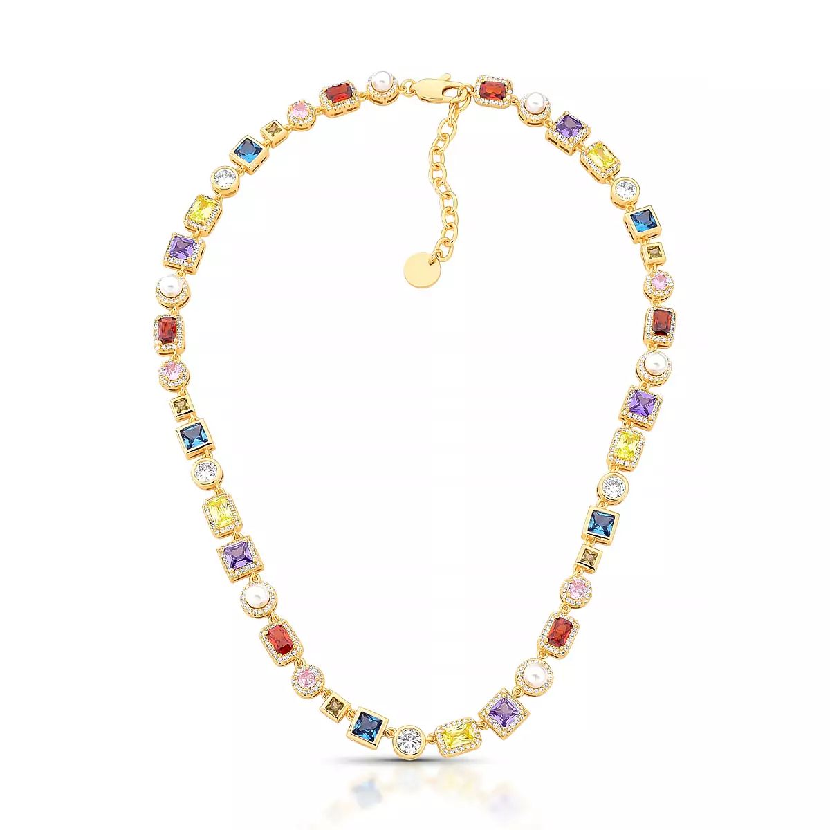 Colar Luxo Colors Cravejado com Zircônias